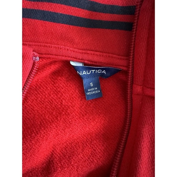 Nautica Women's Quarter 1/4 Zip pullover Size Small Color: Red,Navy NWOT - Picture 3 of 13